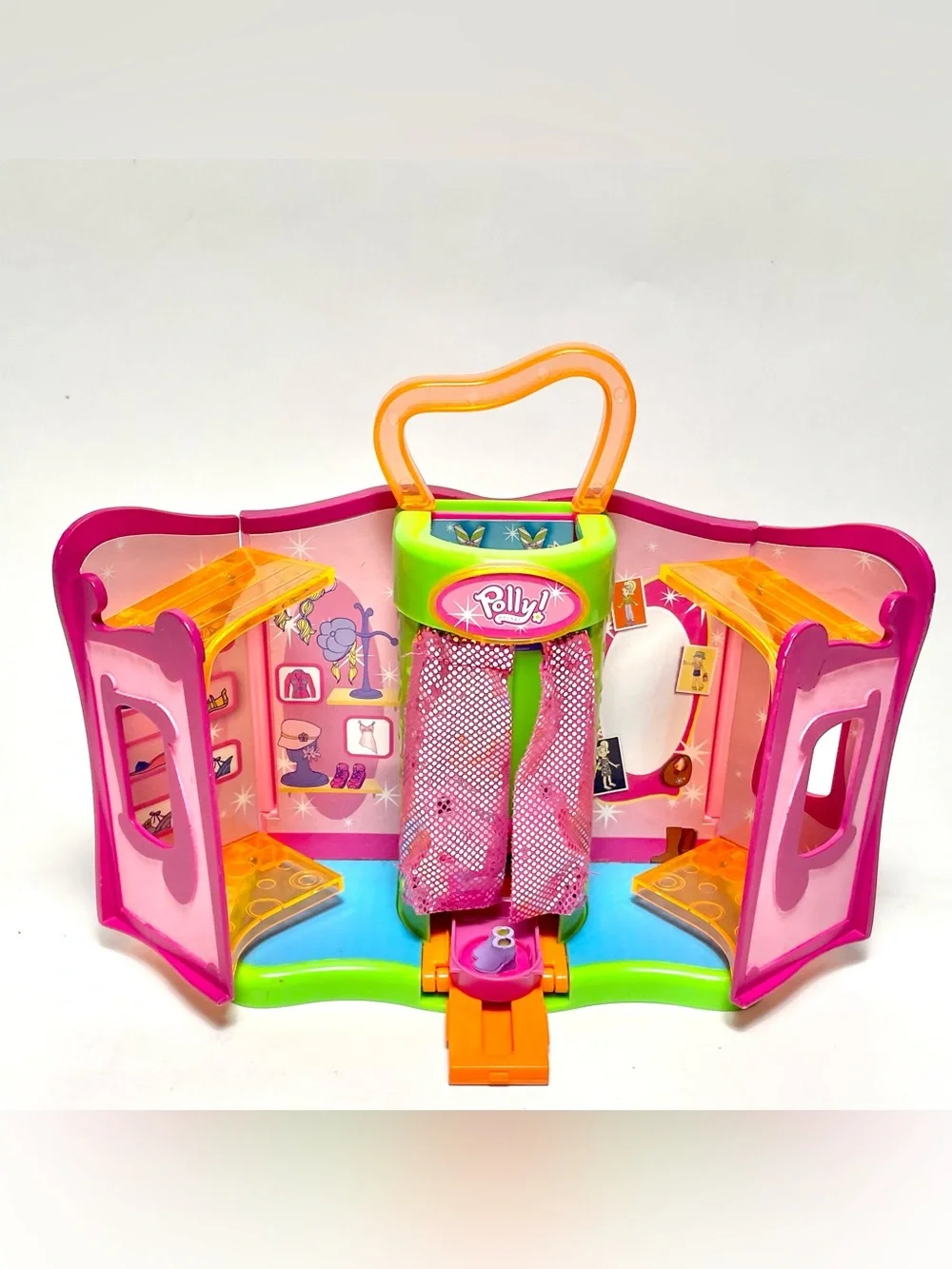 Vtg Early 2000’s Polly Pocket Lot-Dolls, Clothes, Dressing Room, Vanity Y2K